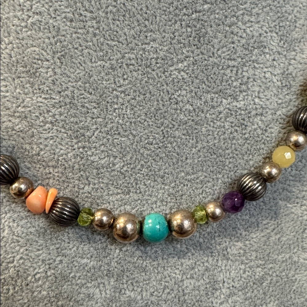 Carolyn Pollack Silver & Multicolor Beaded Necklace - Picture 4 of 6